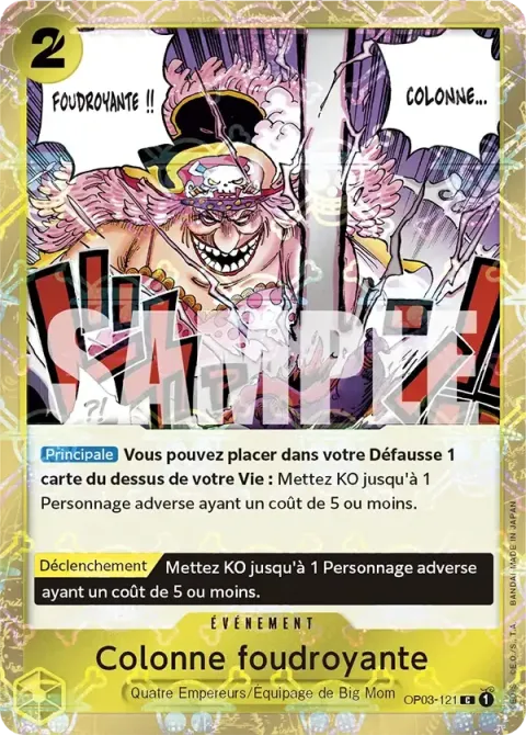 Carte One Piece Colonne foudroyante OP03-121 · parallèle 3, extension One Piece Card the Best