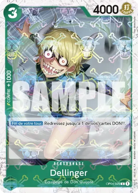 Carte One Piece Dellinger OP04-029 · parallèle 2, extension One Piece Card the Best