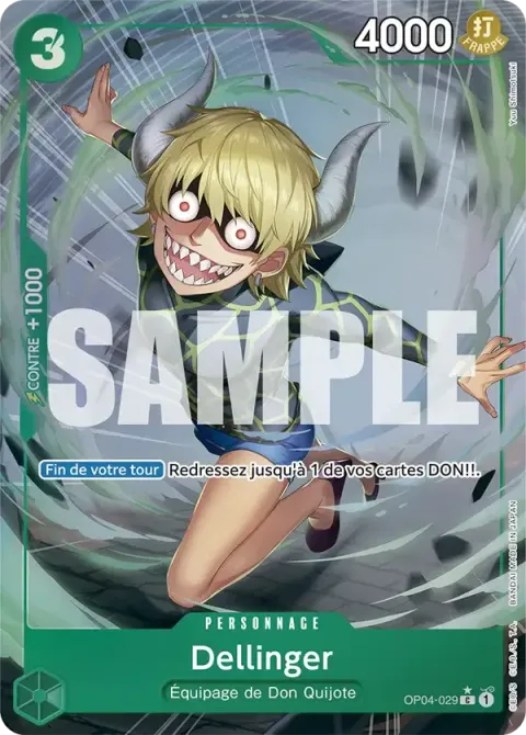 Carte One Piece Dellinger OP04-029 · parallèle 3, extension One Piece Card the Best