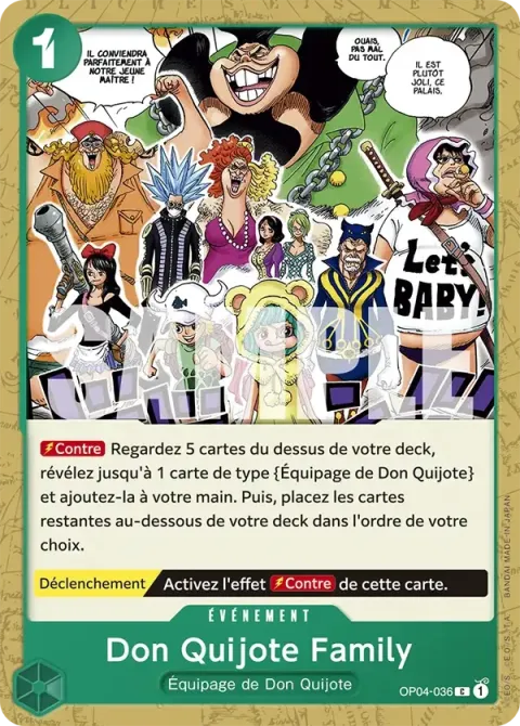 Carte One Piece Don Quijote Family OP04-036 · parallèle, extension One Piece Card the Best
