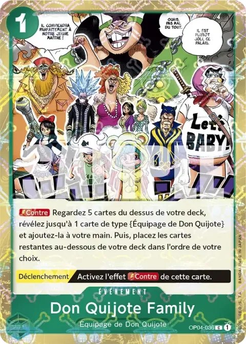 Carte One Piece Don Quijote Family OP04-036 · parallèle 2, extension One Piece Card the Best