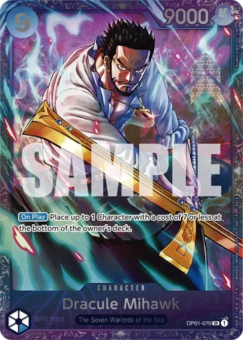 Carte One Piece Dracule Mihawk OP01-070 · parallèle 2, extension One Piece Card the Best