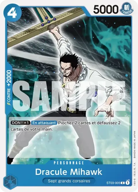 Carte One Piece Dracule Mihawk ST03-005 · parallèle 2, extension One Piece Card the Best
