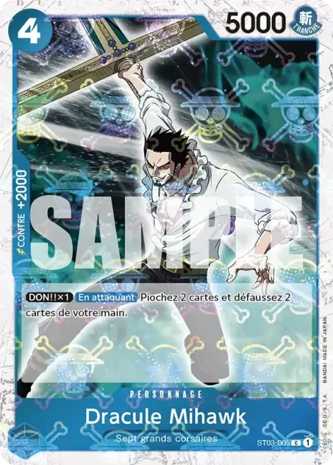 Carte One Piece Dracule Mihawk ST03-005 · parallèle 3, extension One Piece Card the Best