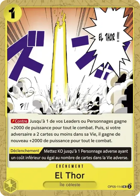 Carte One Piece El Thor OP05-114 · parallèle, extension One Piece Card the Best