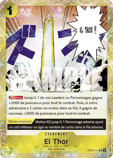 Carte One Piece El Thor OP05-114 · parallèle 2, extension One Piece Card the Best