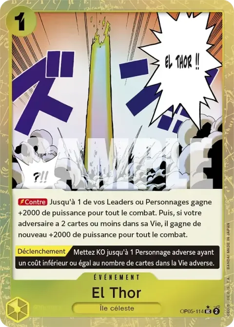 Carte One Piece El Thor OP05-114 · parallèle 3, extension One Piece Card the Best