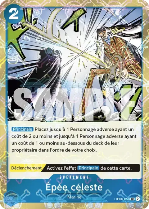 Carte One Piece Épée céleste OP06-056 · parallèle 2, extension One Piece Card the Best
