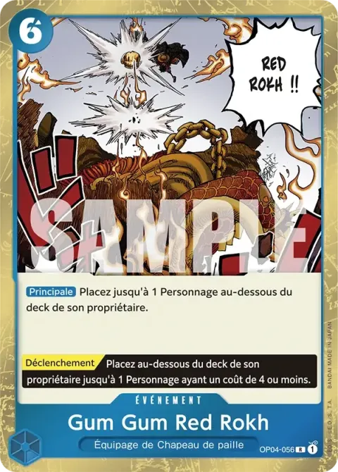 Carte One Piece Gum Gum Red Rokh OP04-056 · parallèle, extension One Piece Card the Best