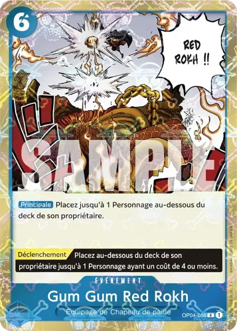 Carte One Piece Gum Gum Red Rokh OP04-056 · parallèle 2, extension One Piece Card the Best