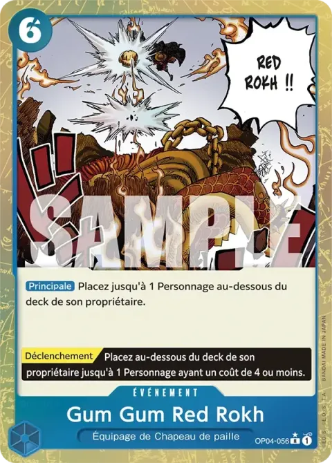 Carte One Piece Gum Gum Red Rokh OP04-056 · parallèle 3, extension One Piece Card the Best