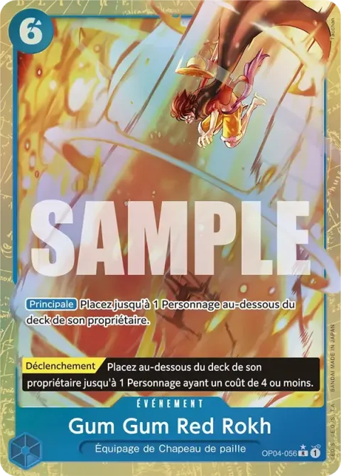 Carte One Piece Gum Gum Red Rokh OP04-056 · parallèle 4, extension One Piece Card the Best