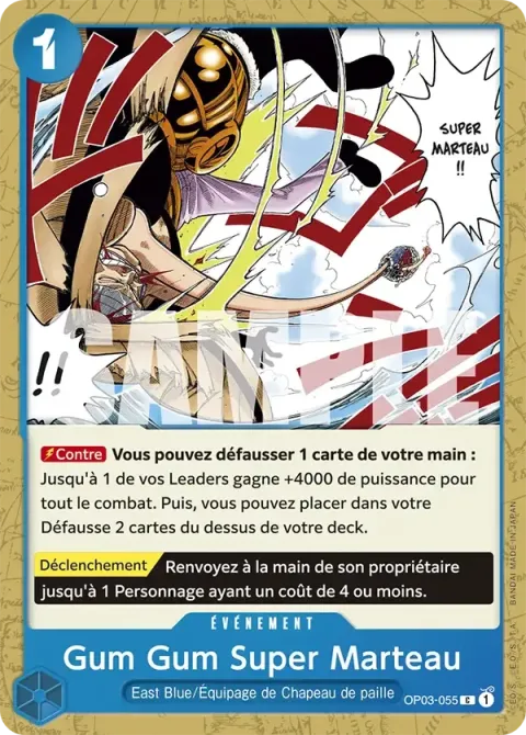 Carte One Piece Gum Gum Super Marteau OP03-055 · parallèle, extension One Piece Card the Best