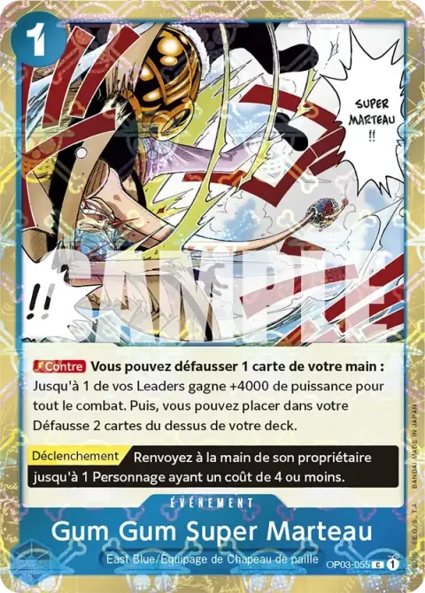 Carte One Piece Gum Gum Super Marteau OP03-055 · parallèle 2, extension One Piece Card the Best