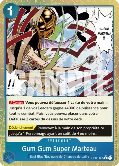 Carte One Piece Gum Gum Super Marteau OP03-055 · parallèle 3, extension One Piece Card the Best