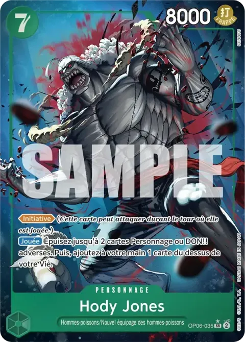Carte One Piece Hody Jones OP06-035 · parallèle 2, extension One Piece Card the Best