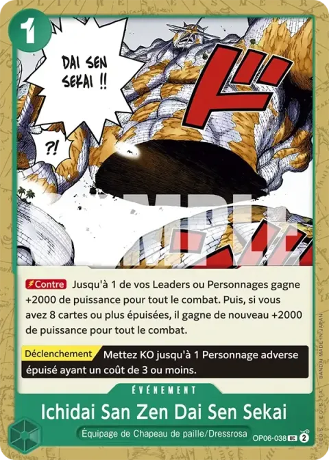Carte One Piece Ichidai San Zen Dai Sen Sekai OP06-038 · parallèle, extension One Piece Card the Best