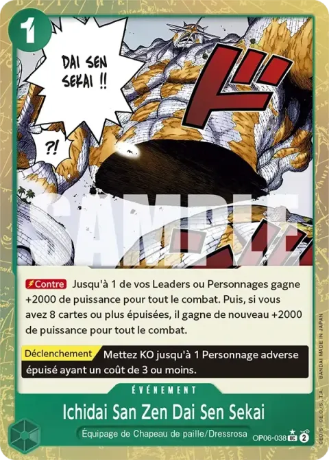 Carte One Piece Ichidai San Zen Dai Sen Sekai OP06-038 · parallèle 3, extension One Piece Card the Best