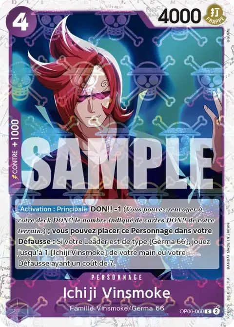 Carte One Piece Ichiji Vinsmoke OP06-060 · parallèle 2, extension One Piece Card the Best
