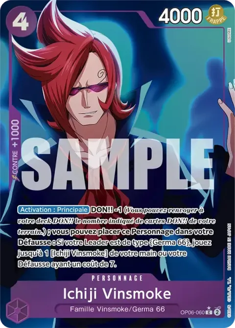Carte One Piece Ichiji Vinsmoke OP06-060 · parallèle 3, extension One Piece Card the Best