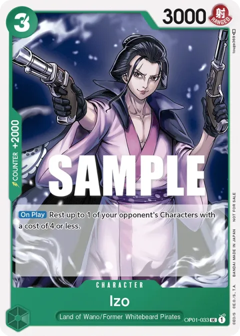 Carte One Piece Izo OP01-033 · parallèle, extension One Piece Card the Best