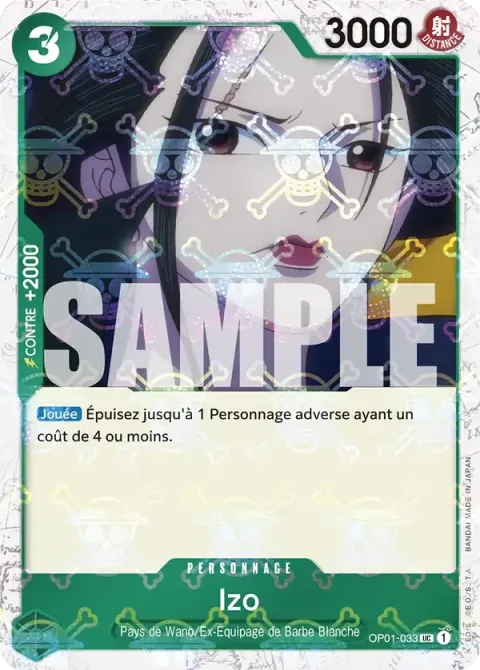 Carte One Piece Izo OP01-033 · parallèle 2, extension One Piece Card the Best
