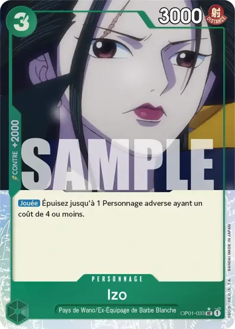 Carte One Piece Izo OP01-033 · parallèle 3, extension One Piece Card the Best