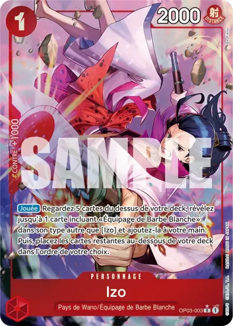 Carte One Piece Izo OP03-003 · parallèle 5, extension One Piece Card the Best