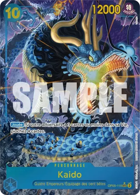 Carte One Piece Kaido OP05-118 · parallèle 2, extension One Piece Card the Best