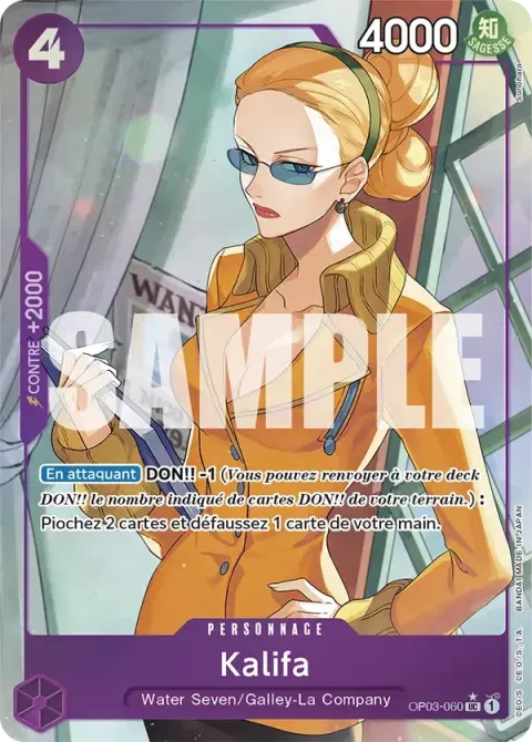 Carte One Piece Kalifa OP03-060 · parallèle 3, extension One Piece Card the Best