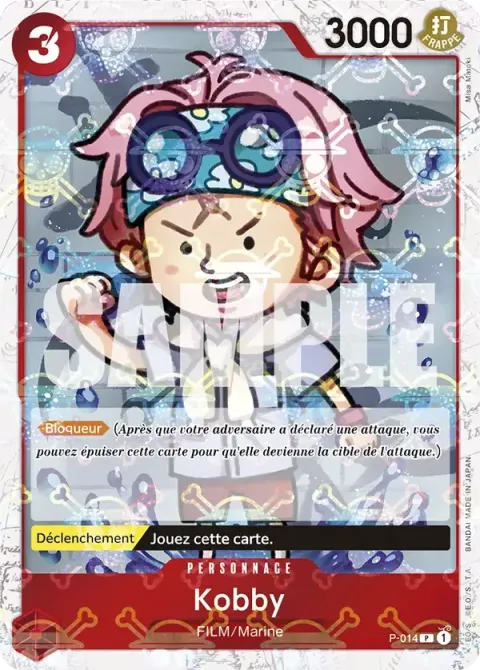 Carte One Piece Kobby P-014 · parallèle, extension One Piece Card the Best