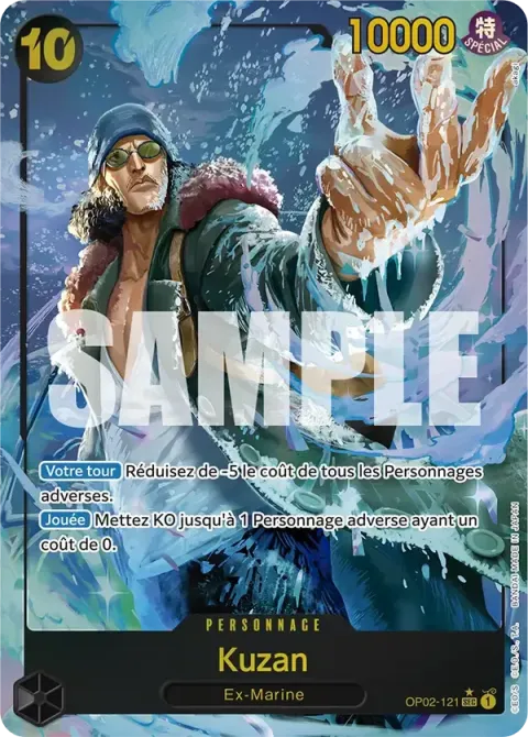 Carte One Piece Kuzan OP02-121 · parallèle 2, extension One Piece Card the Best