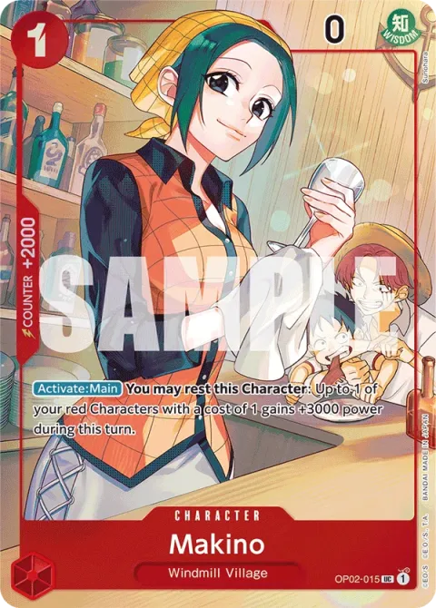 Carte One Piece Makino OP02-015 · parallèle, extension One Piece Card the Best