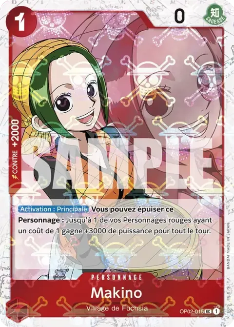 Carte One Piece Makino OP02-015 · parallèle 2, extension One Piece Card the Best