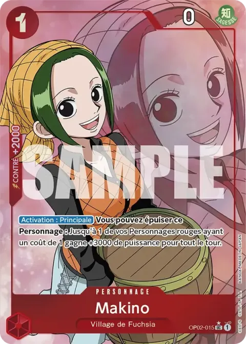 Carte One Piece Makino OP02-015 · parallèle 3, extension One Piece Card the Best