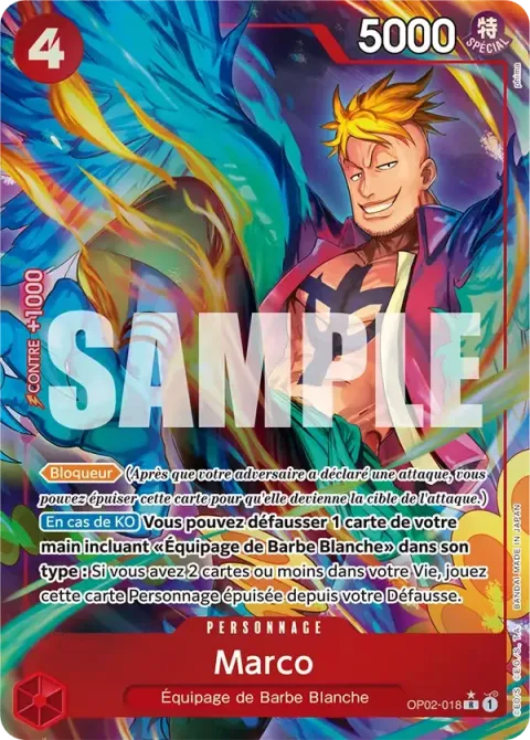 Carte One Piece Marco OP02-018 · parallèle 5, extension One Piece Card the Best