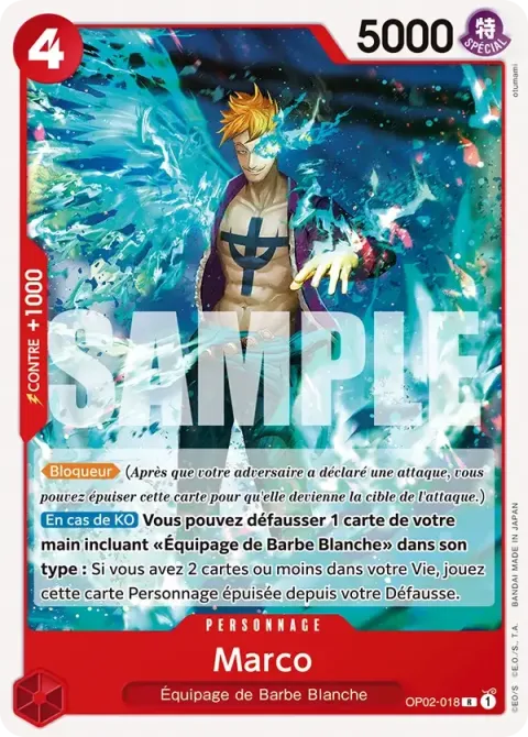 Carte One Piece Marco OP02-018, extension One Piece Card the Best