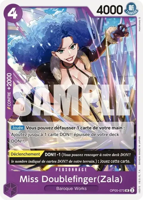Carte One Piece Miss Doublefinger (Zala) OP05-073 · parallèle, extension One Piece Card the Best