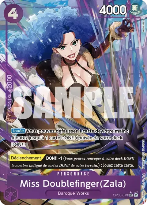 Carte One Piece Miss Doublefinger (Zala) OP05-073 · parallèle 3, extension One Piece Card the Best