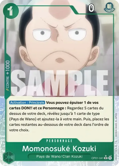 Carte One Piece Momonosuké Kozuki OP01-041 · parallèle 3, extension One Piece Card the Best