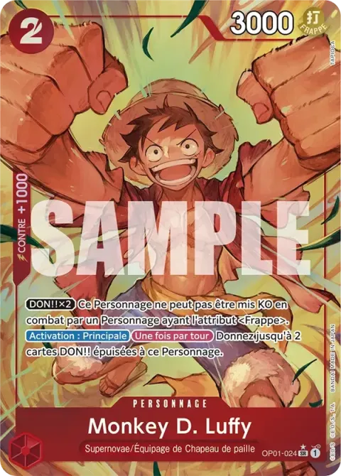 Carte One Piece Monkey D. Luffy OP01-024 · parallèle 2, extension One Piece Card the Best
