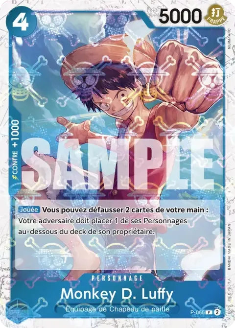 Carte One Piece Monkey D. Luffy P-055 · parallèle, extension One Piece Card the Best