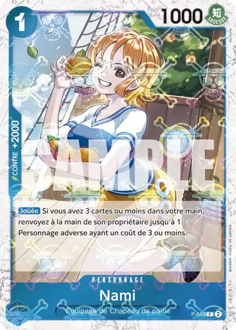 Carte One Piece Nami P-053 · parallèle, extension One Piece Card the Best