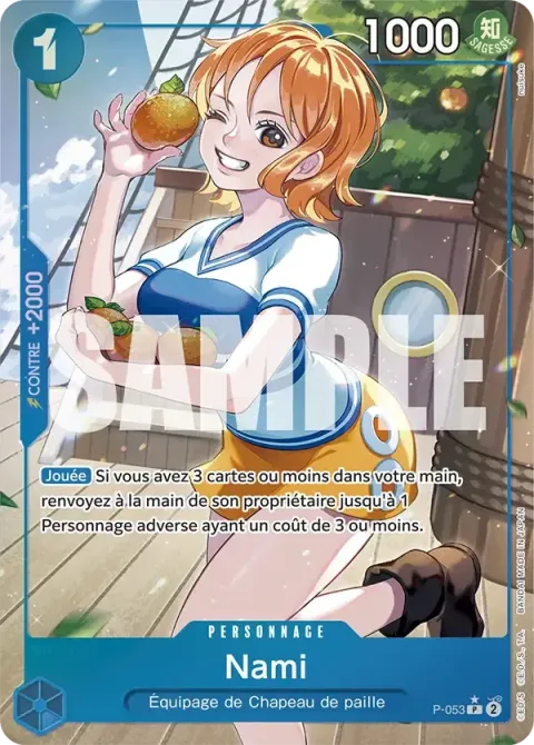 Carte One Piece Nami P-053 · parallèle 2, extension One Piece Card the Best