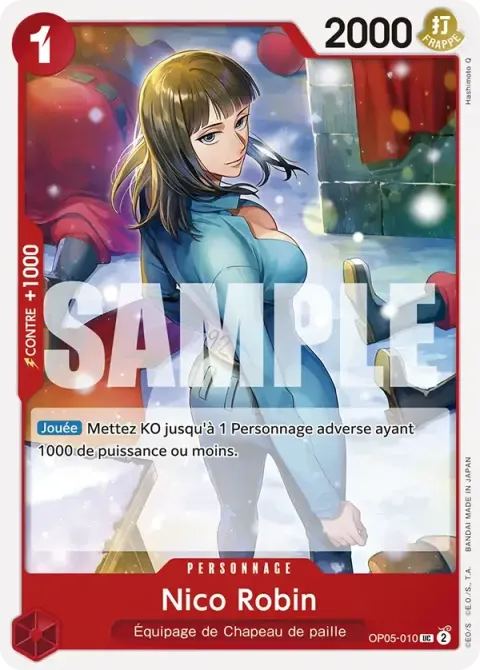 Carte One Piece Nico Robin OP05-010 · parallèle, extension One Piece Card the Best