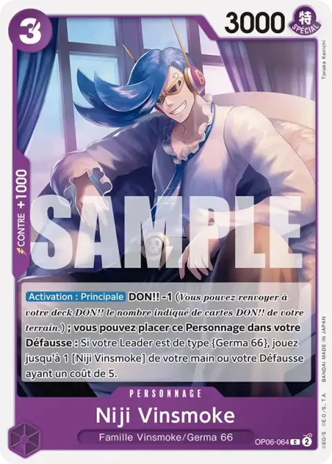 Carte One Piece Niji Vinsmoke OP06-064 · parallèle, extension One Piece Card the Best