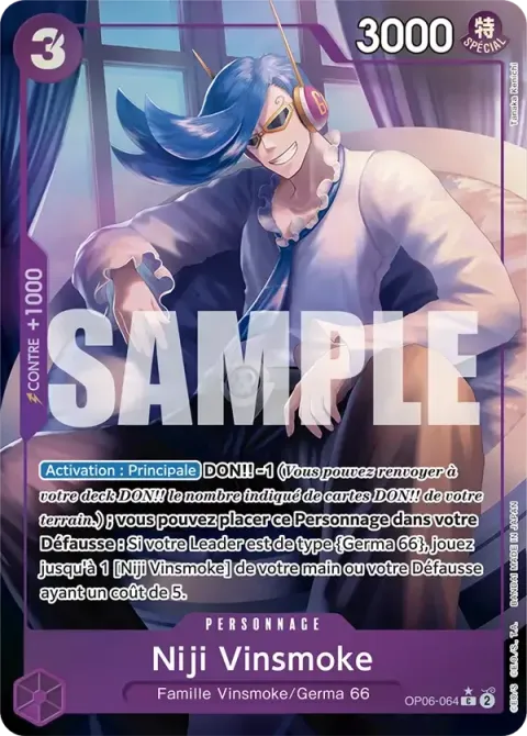 Carte One Piece Niji Vinsmoke OP06-064 · parallèle 3, extension One Piece Card the Best