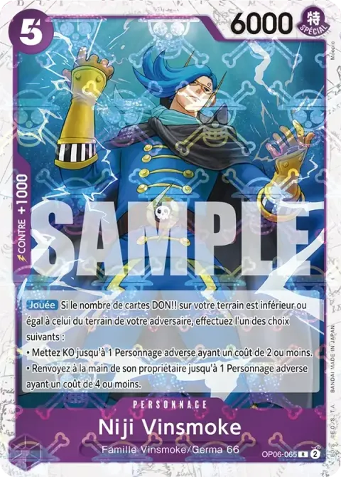 Carte One Piece Niji Vinsmoke OP06-065 · parallèle 2, extension One Piece Card the Best