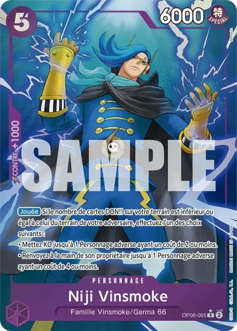 Carte One Piece Niji Vinsmoke OP06-065 · parallèle 3, extension One Piece Card the Best