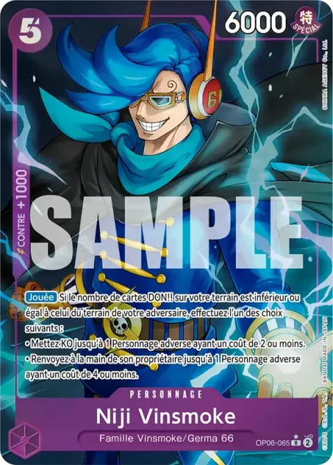 Carte One Piece Niji Vinsmoke OP06-065 · parallèle 4, extension One Piece Card the Best